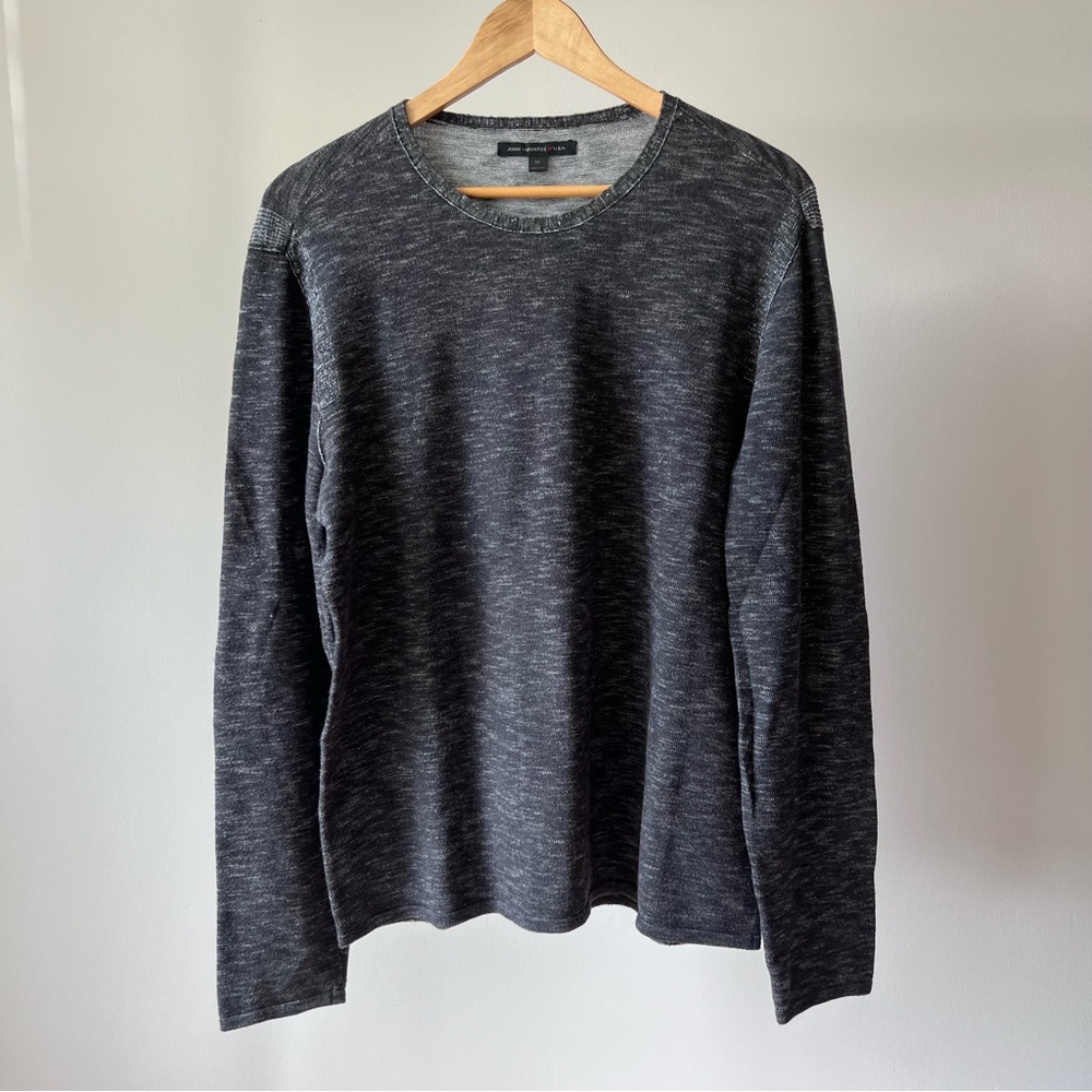 John Varvatos Gray Long Sleeve Sweater